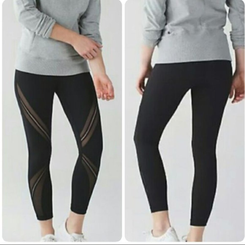Lululemon High Times Metta Leggings Mesh Black